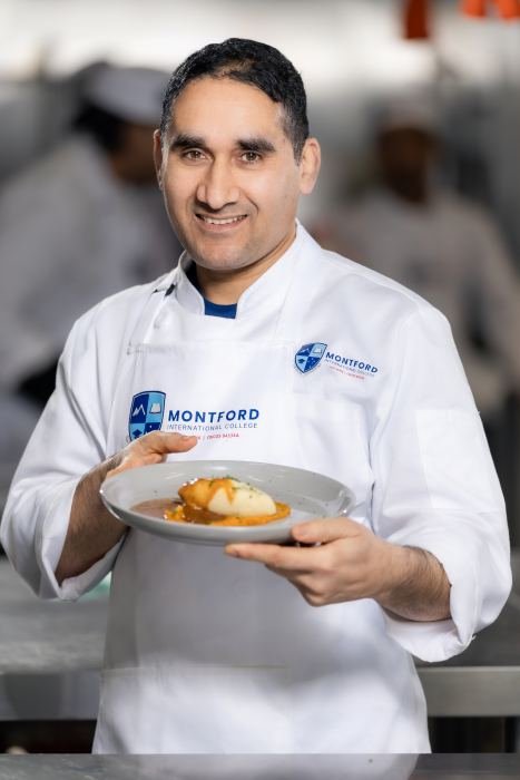 One of our students in the training kitchen